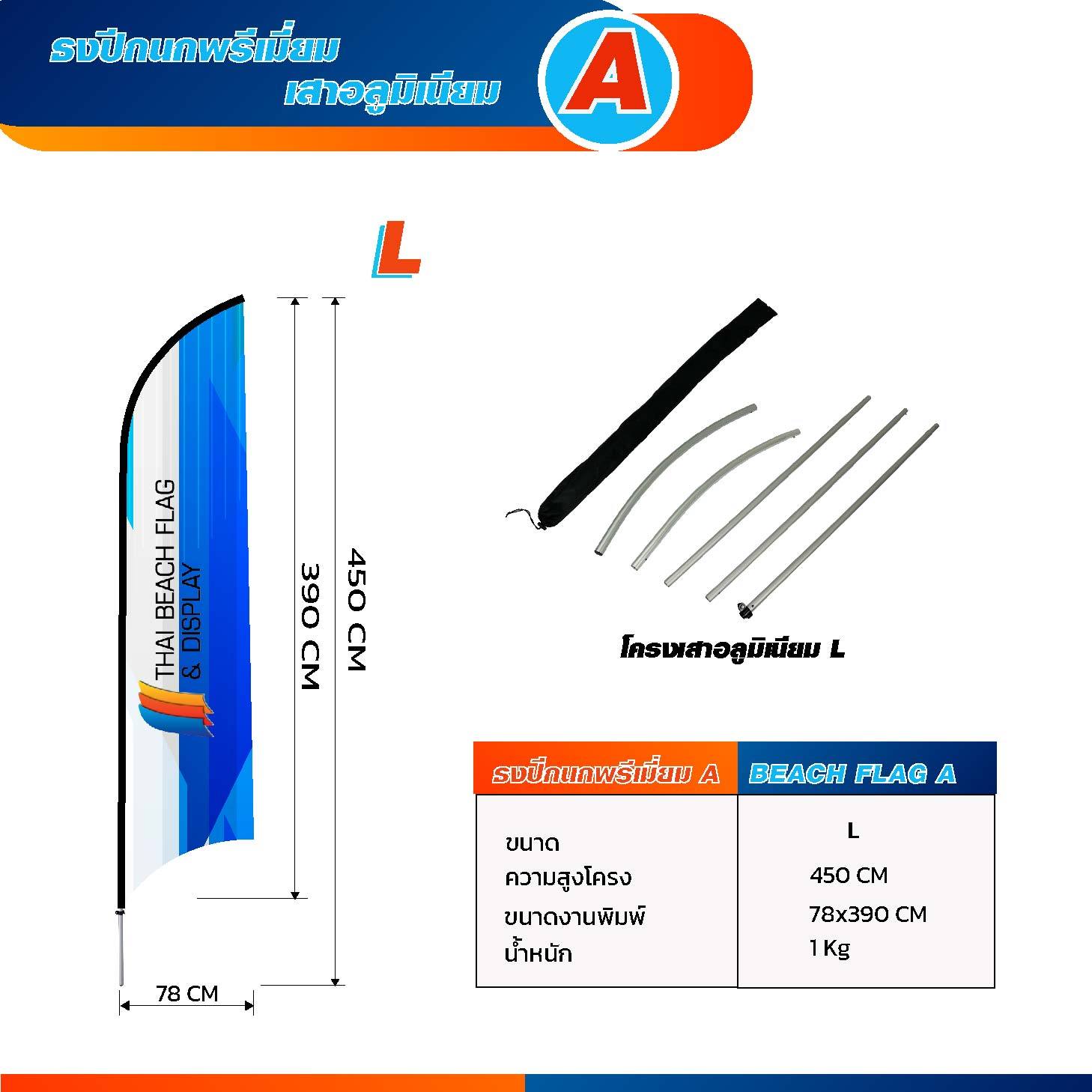 Premium beach flag style A, aluminium pole, photo 3